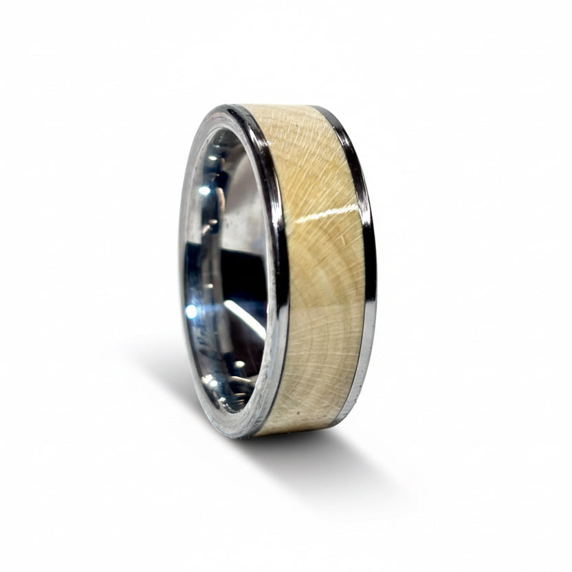 Holly wood ring - tungsten wood wedding band - comfort fit