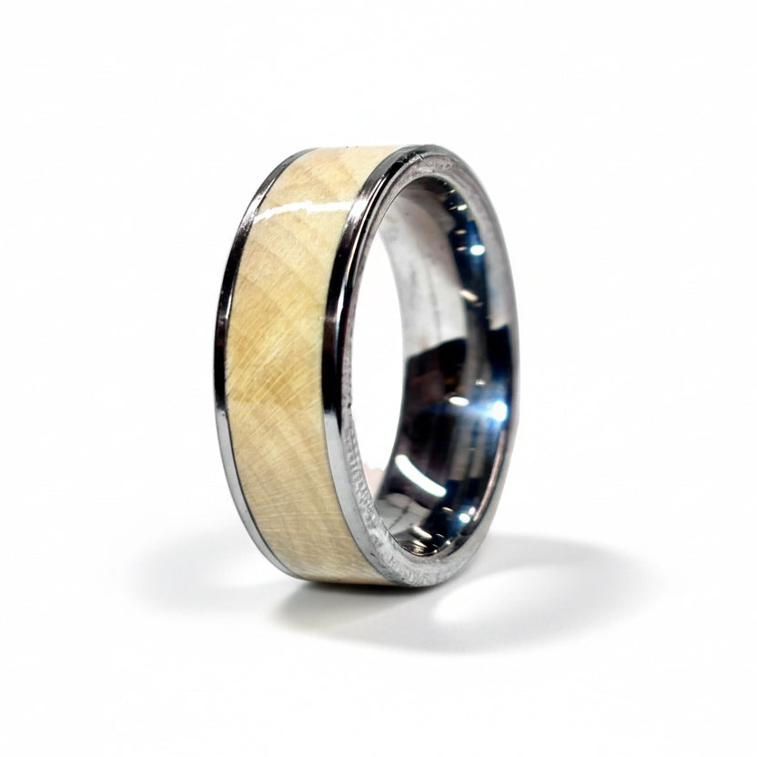 Holly wood ring - tungsten wood wedding band - comfort fit