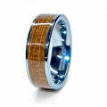 Oak Wood Ring – Silver Tungsten Wood Wedding Band - Comfort Fit