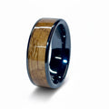 Oak Wood Ring – Black Ceramic Wood Wedding Band (Comfort Fit)