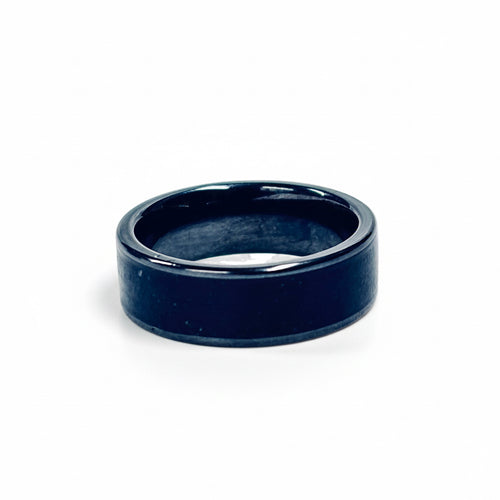 Bog Oak Wood Ring – Black Ceramic Wood Wedding Band (Comfort Fit)
