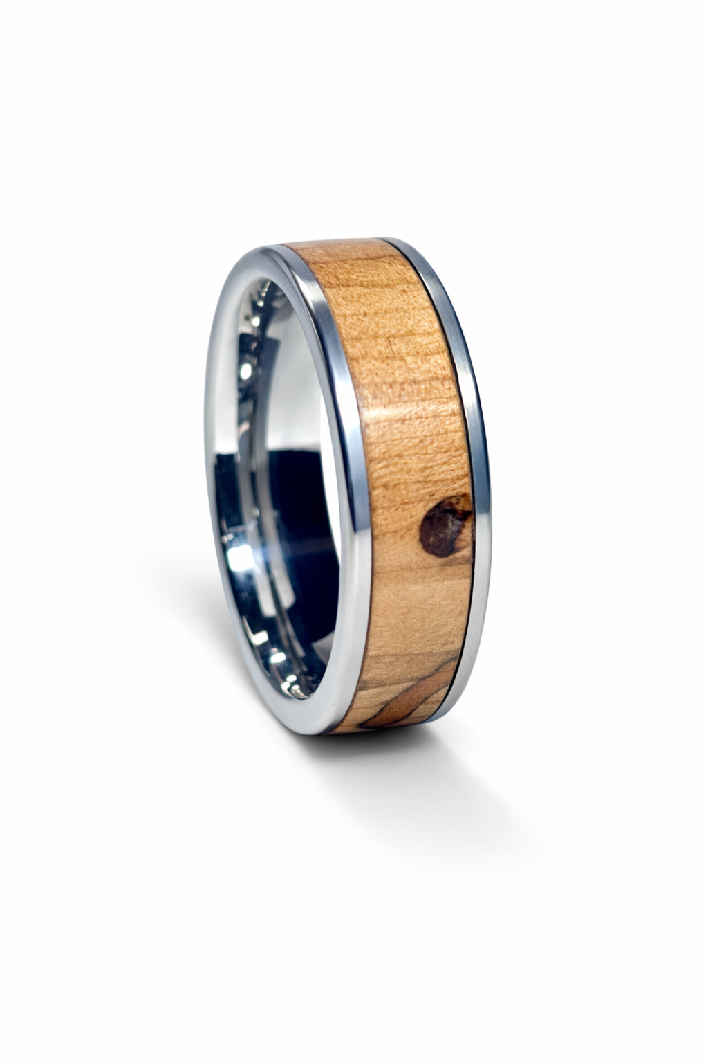 Blackthorn Wood Ring – Tungsten Wood Wedding Band (8mm, Comfort Fit)