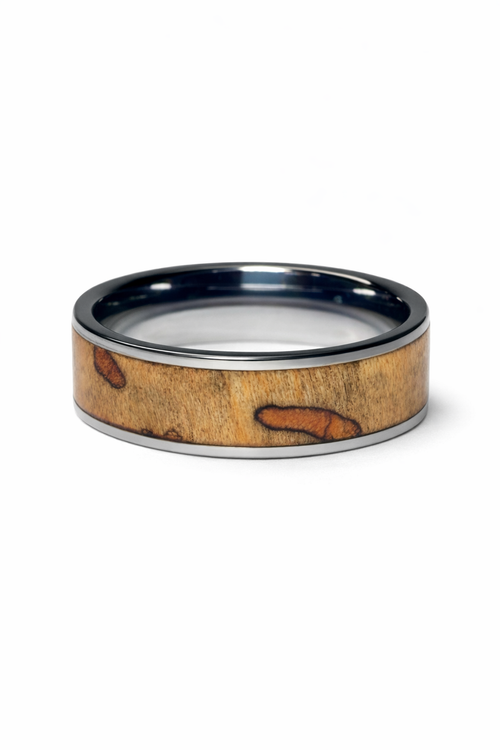 Blackthorn Wood Ring – Tungsten Wood Wedding Band (8mm, Comfort Fit)