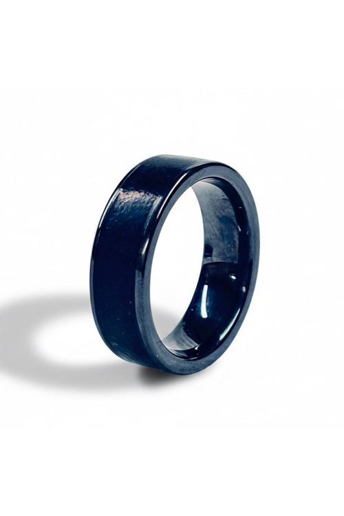 Bog Oak Wood Ring – Black Ceramic Wood Wedding Band (Comfort Fit)